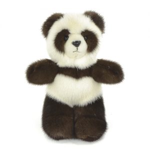 Дизайнерские игрушки из меха мишка панда коричневая