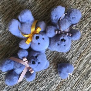 Норковая игрушка мишки синие
