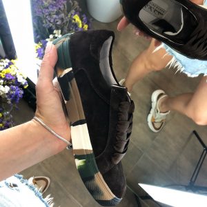VN Авторская обувь купить кеды из замши темно-коричневые подошва хаки