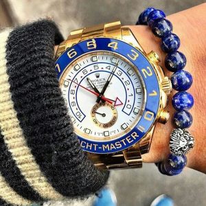 Мужские браслеты со львом «LION SILVER | BLUE LAPIS»